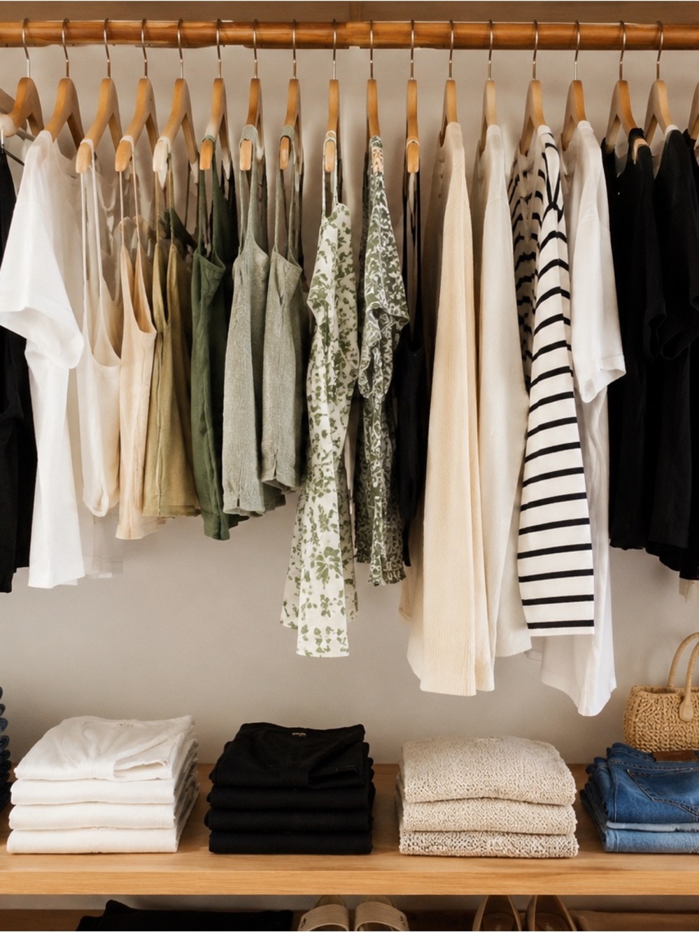Neutral & Olive Closet Hanging Organizer - Home Storage